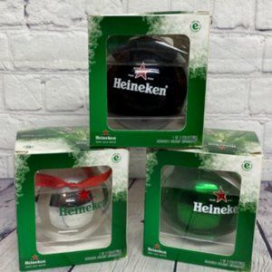 Heineken Beer Collectible Ornaments Christmas Tree Decoration Lot of 3
